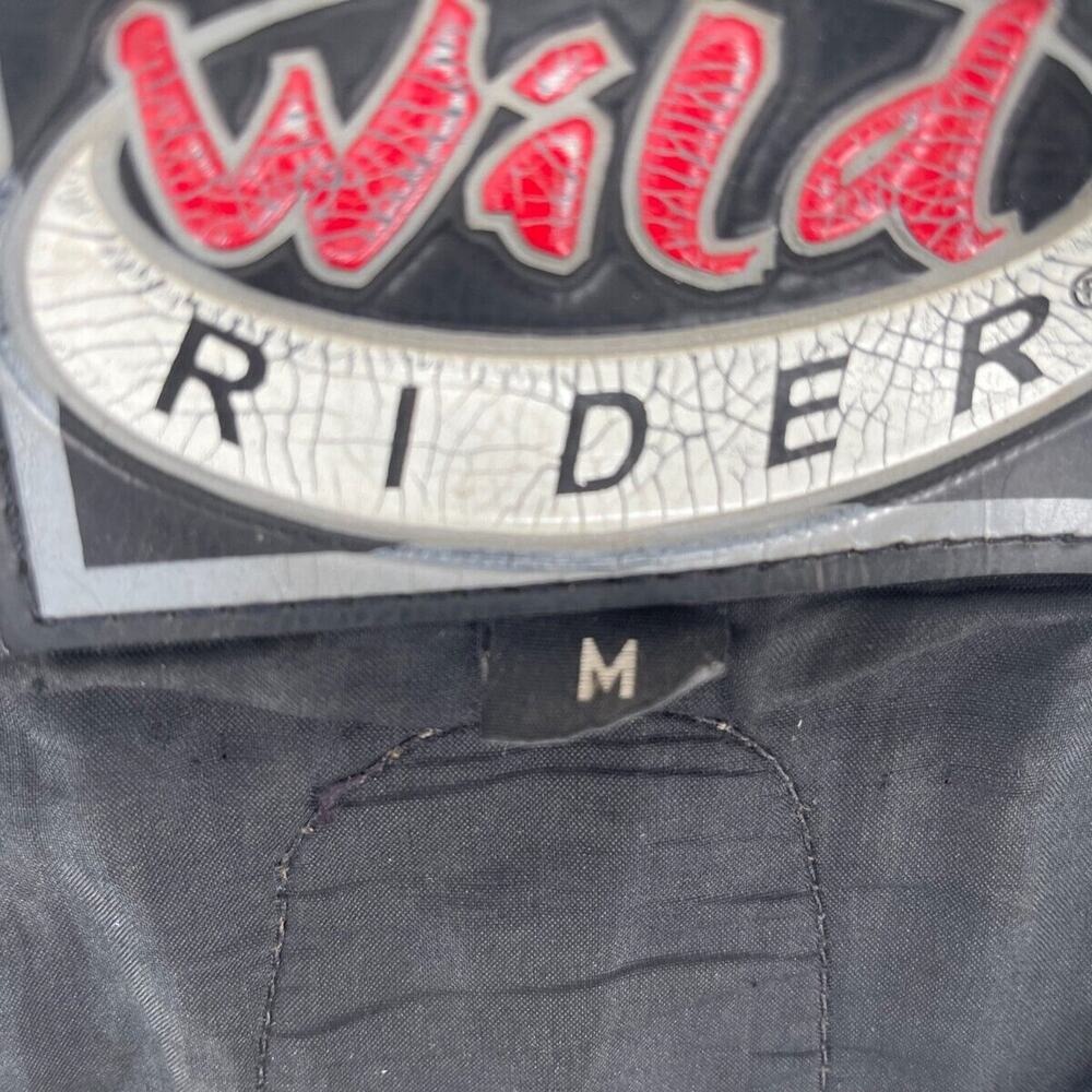 Wild Rider biker leather vest harley davidson patch Size M vintage - Picture 6 of 6
